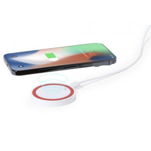 Qi vezeték nélküli töltő Android és Iphone készülékekhez - fehér narancs