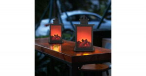 Égő láng, kandalló hatású dekorlámpa