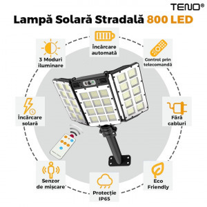 Solar Street Lamp 800 Teno LED, 3 fej