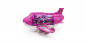 Játék repülő kivehető utasokkal, fény, hangokkal, rózsaszín