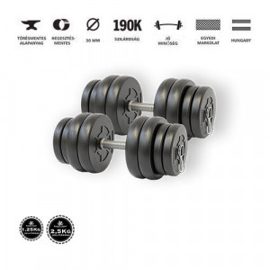 GazoFitness kézi súlyzó 2 x 16 Kg (2,5kg és 1,25kg tárcsákkal)