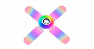 Négyágú kihajtható RGB lámpa Bluetooth hangszóróval, E27 foglalattal, távirányítóval