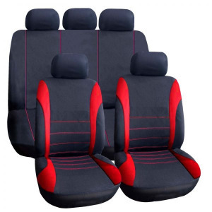 Carguard autós üléshuzat szett -piros / fekete - 9 db-os