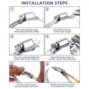 12 darabos rozsdamentes acél tömlőbilincs készlet