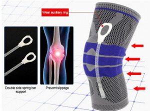 Szilikonos térdszorító oldalmerevítővel, XL - MS-932