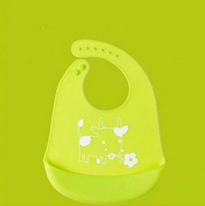 Szilikon, színes előke, zöld