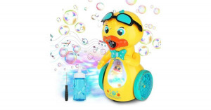 Világító, mozgó, zenélő, játékkacsa, fényes gőzt fúj