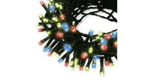 240LED karácsonyfa izzósor, fényfüzér, 15m, színes