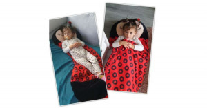 Katicabogaras, plüssállattá alakítható hálózsák gyerekeknek