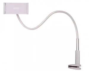 Flexibilis telefon- és tablettartó, asztalra/ágyra szerelhető, fehér