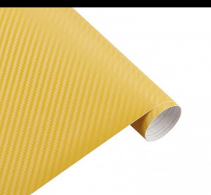Karbon fólia, autófólia (127 x 15 cm) - sárga