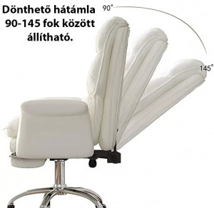 Luxus főnöki, vezetői irodai forgószék, extra puha felülettel, lábtartóval - kék