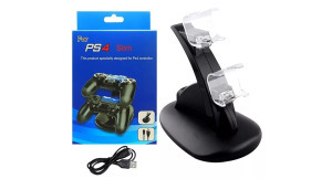 Dupla Töltőállomás,PS4 kontrollerhez, dokkoló 2db Gamepad-hoz, fekete