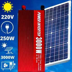 220V/12V napelem rendszer 250Wpanel 3000W inverter + 60A töltésvezérlő