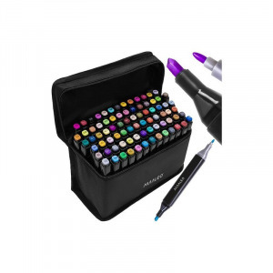 Kétvégű marker filctollkészlet táskában, 80 db-os, varázslatos színekben