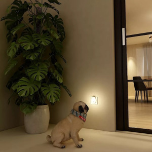Lyridz LED meleg éjszakai fény, mozgásérzékelős, 2db, EU konnektoros, fehér