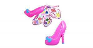 Tűsarkú formájú smink készlet gyerekeknek, 3 emeletes, összecsukható