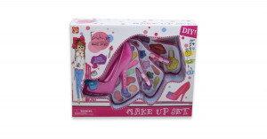 Tűsarkú formájú smink készlet gyerekeknek, 3 emeletes, összecsukható