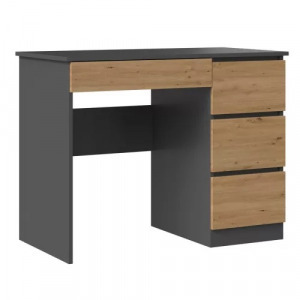 Riano MIX Mijas íróasztal jobb oldali tárolókkal, 98x76x51 cm, antracit-tölgy