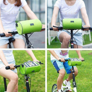 Többfunkciós kerékpáros kormánytáska, zöld