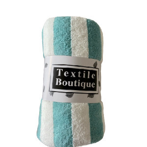 Puha törölköző szett, barna/pink/zöld csíkos - 3 db - MS-512