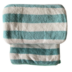 Puha törölköző szett, barna/pink/zöld csíkos - 3 db - MS-512