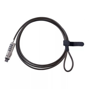 Számkódos USB Lakat, laptophoz, 4 számjegyű, módosítható, 2 méter, fekete