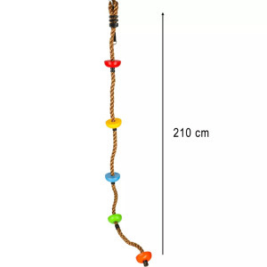 Gyerek mászókötél színes kapaszkodókkal - 200 cm