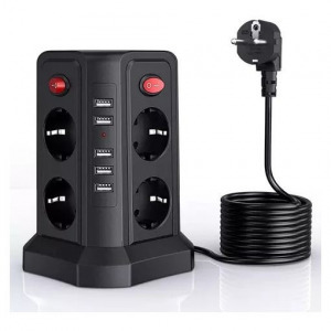 Függőleges elosztó torony, 8 konnektorral, 5 usb -vel - kapcsolható