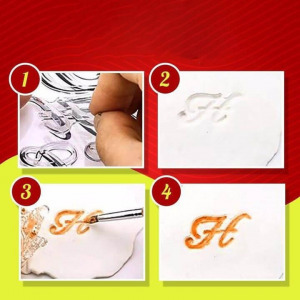 Szilikon ABC-s torta-desszert díszítő forma 2. minta