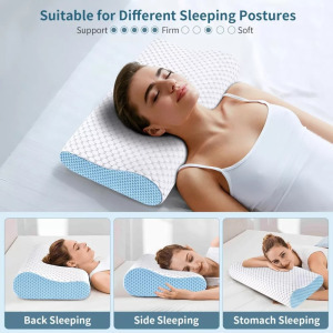 CoolCloud memóriahabos nyakpárna - ergonomikus hullámforma - 50*30*7cm
