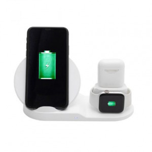 Home SA 2000Qi vezeték nélküli töltő, 3in1, telefon, óra, fülhallgató