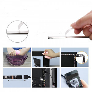 Lebit színváltós USB LED szalag mobiltelefonos távirányítással 1m