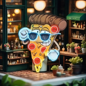 Menő pizza neonfelirat