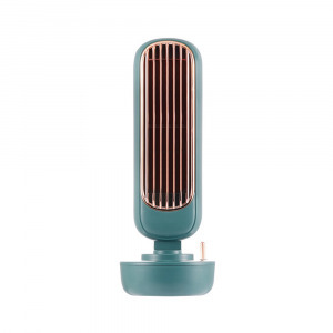 Retro asztali vízködös ventilátor torony - párásító és légkondicionáló / zöld