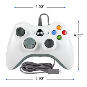 USB Gamepad, PC, PS3 kompatibilis, gaming kontroller, vezetékes, fehér