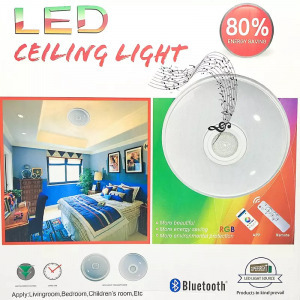 Bluetooth hangszórós RGBW mennyezeti LED lámpa távirányítóval