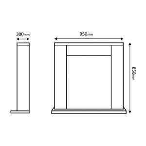 Elektromos kandalló Agnes & Gala silver, 850x950x300 mm, 2000 W