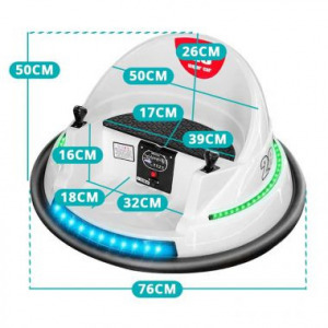 Elektromos gyermek dodzsem 6V, akku+távirányító, fehér