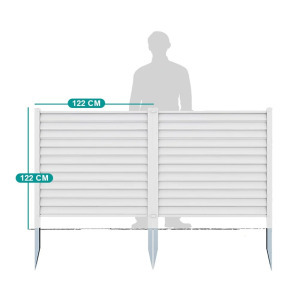 Leszúrható kerítéspanel 122*122 cm 2db, fehér