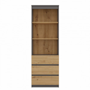 Riano MIX RS-60 O polcos szekrény, 180x60x35 cm, antracit-tölgy