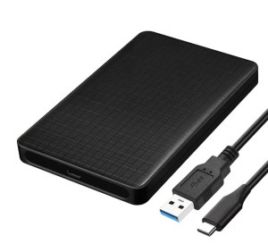 Külső merevlemez ház, 2.5" SATA HDD, USB 3.1, max. 8TB SSD/HDD-hez, fekete