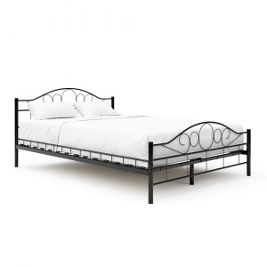 Mimi fém ágykeret ajándék ágyráccsal, 140 x 200 cm, fekete