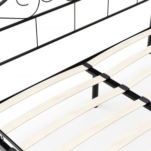 Mimi fém ágykeret ajándék ágyráccsal, 140 x 200 cm, fekete