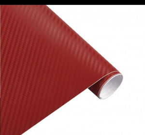 Karbon fólia, autófólia (127 x 15 cm) - piros