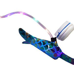 Világító fejhallgató mozgatható szárnyakkal (16083)