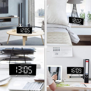 Digitális ébresztőóra ívelt LCD kijelzővel
