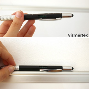 Többfunkciós toll, multifunkciós toll, szerszám toll (6 az 1-ben), szürke