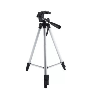 Tripod állvány fényképezőgéphez, okostelefonhoz, 330A, akár 135cm, ezüst
