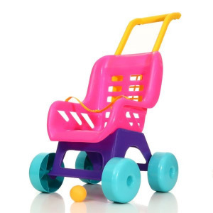 Műanyag játék sport babakocsi biztonsági övvel - járássegítő játék  42 x 49 x 29 cm